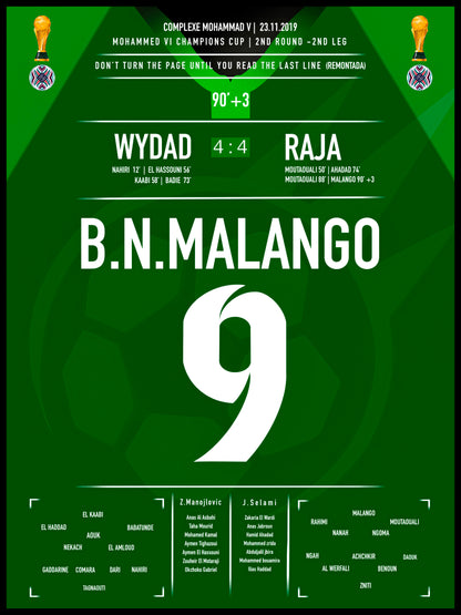 Poster Raja – Malango 2019 | Coupe Mohammed VI des Clubs Champions